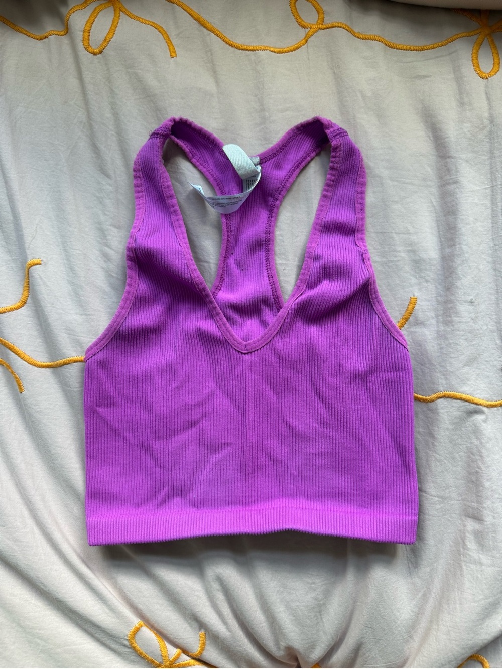 FP Movement by Free People Bright Magenta Ribbed Racerback Crop